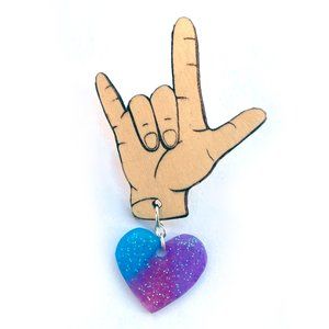Love You ASL Sign Language Pin 🤟❤️💙💜💛💚